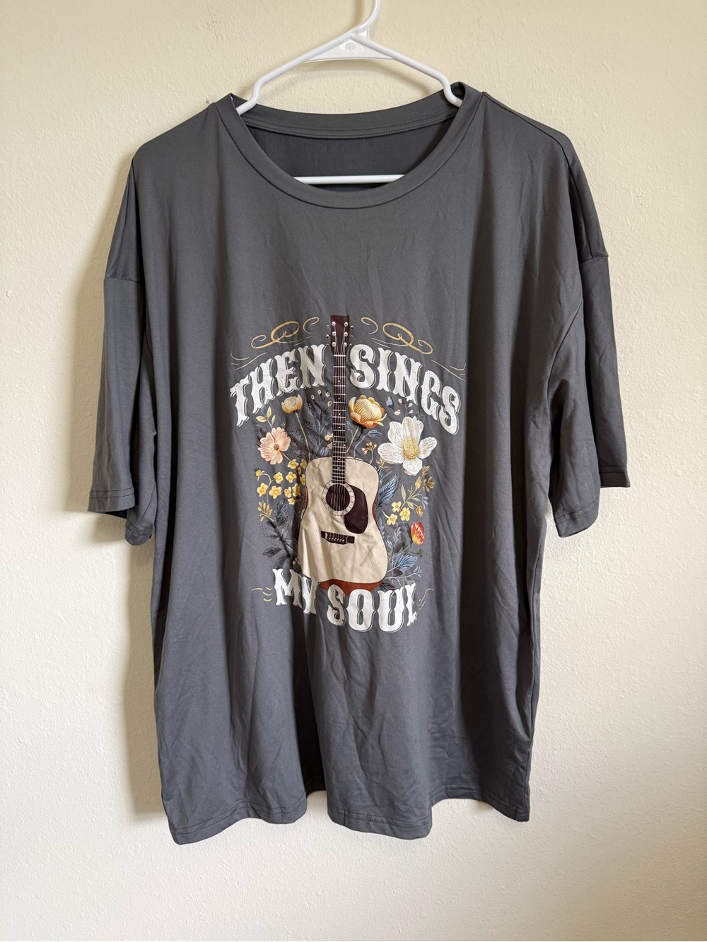 Graphic Guitar Tee - Charcoal Gray